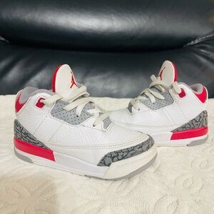 Jordan 3 Retro grey gray red Toddler size 9c